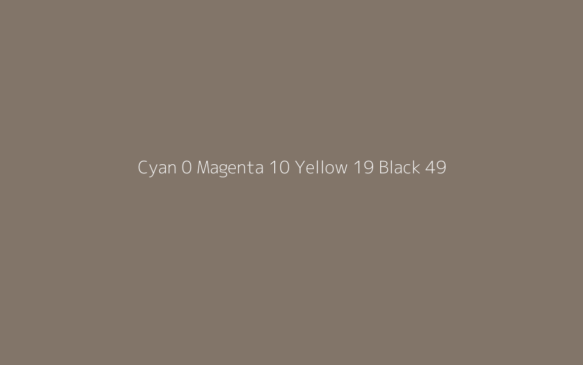 CMYK Color: Cyan 0 Magenta 10 Yellow 19 Black 49 CMYK name: Pastel brown CMYK Color: Cyan 0 Magenta 10 Yellow 19 Black 49 CMYK name: Pastel brown