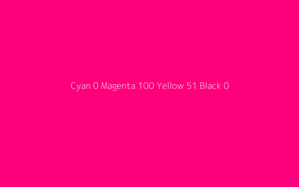 CMYK Color: Cyan 0 Magenta 100 Yellow 51 Black 0 CMYK name: Winter sky CMYK Color: Cyan 0 Magenta 100 Yellow 51 Black 0 CMYK name: Winter sky