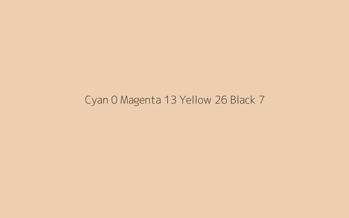 CMYK Color: Cyan 0 Magenta 13 Yellow 26 Black 7 CMYK name: Pancho