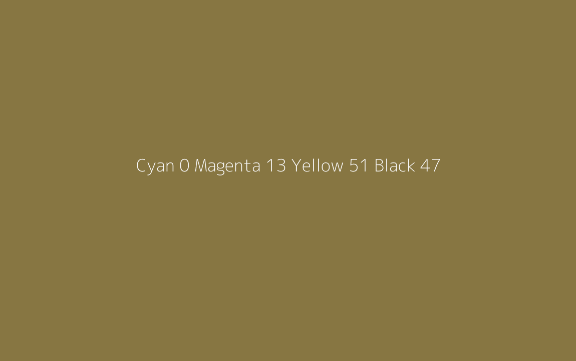 CMYK Color: Cyan 0 Magenta 13 Yellow 51 Black 47 CMYK name: Muddy brown CMYK Color: Cyan 0 Magenta 13 Yellow 51 Black 47 CMYK name: Muddy brown