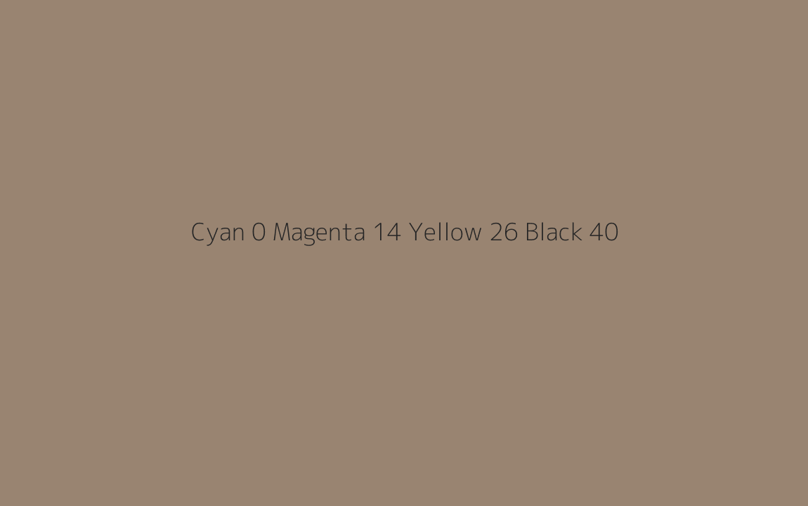 CMYK Color: Cyan 0 Magenta 14 Yellow 26 Black 40 CMYK name: Liver chestnut CMYK Color: Cyan 0 Magenta 14 Yellow 26 Black 40 CMYK name: Liver chestnut