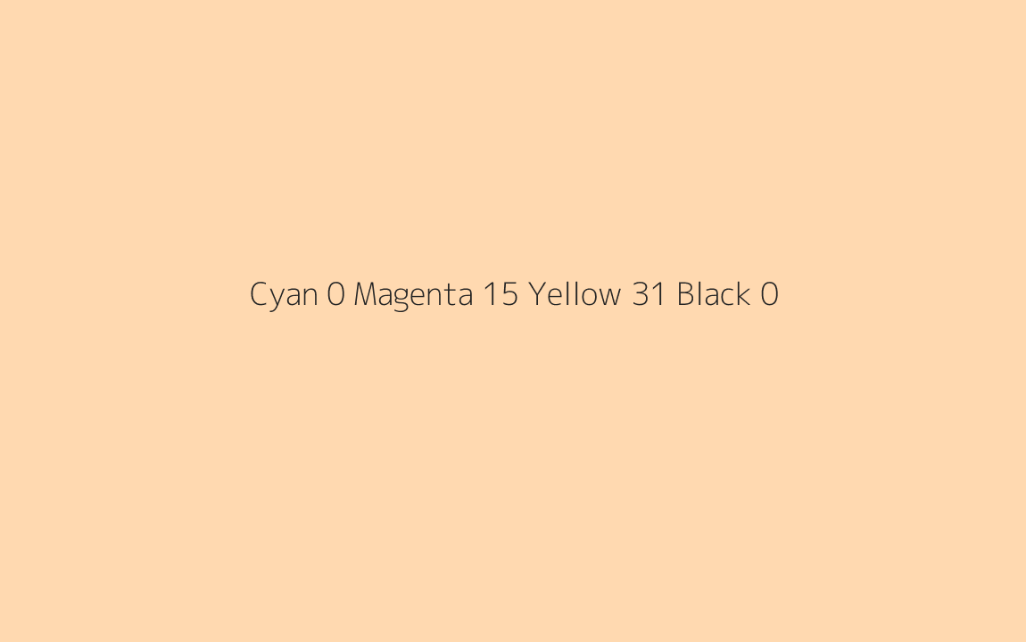 CMYK Color: Cyan 0 Magenta 15 Yellow 31 Black 0 CMYK name: Light peach CMYK Color: Cyan 0 Magenta 15 Yellow 31 Black 0 CMYK name: Light peach
