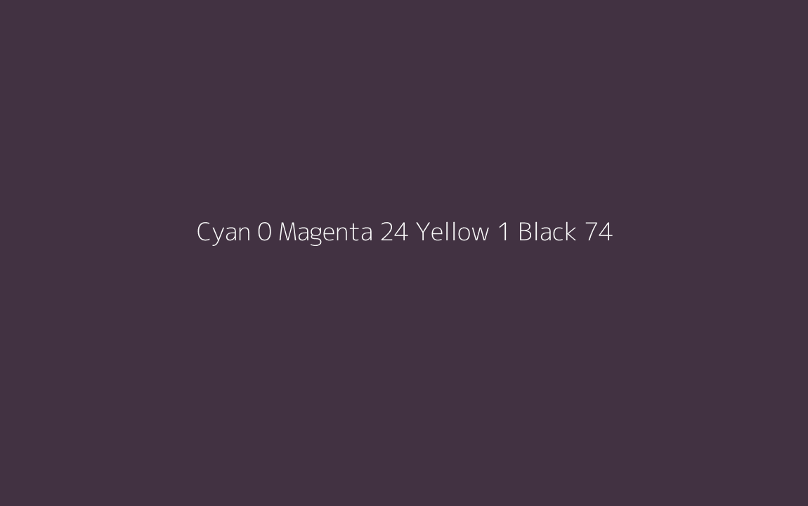 CMYK Color: Cyan 0 Magenta 24 Yellow 1 Black 74 CMYK name: Eggplant purple CMYK Color: Cyan 0 Magenta 24 Yellow 1 Black 74 CMYK name: Eggplant purple