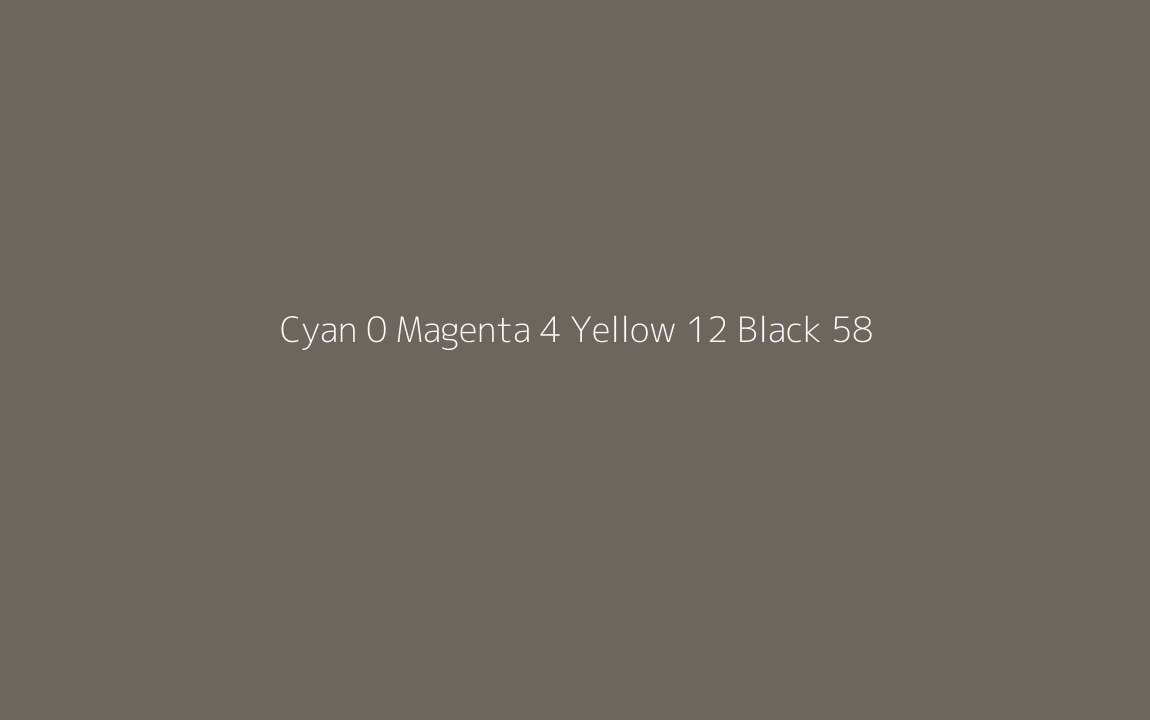 CMYK Color: Cyan 0 Magenta 4 Yellow 12 Black 58 CMYK name: Double stonewall CMYK Color: Cyan 0 Magenta 4 Yellow 12 Black 58 CMYK name: Double stonewall