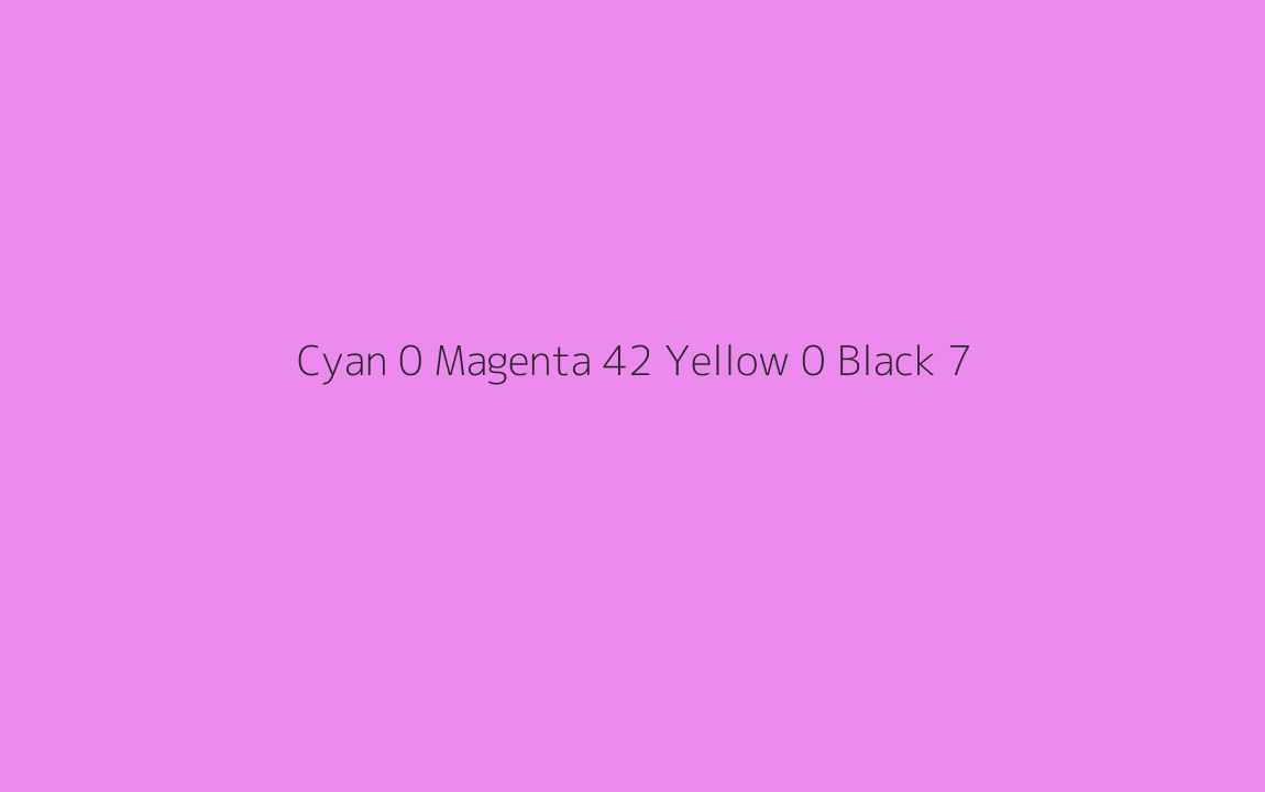 CMYK Color: Cyan 0 Magenta 42 Yellow 0 Black 7 CMYK name: Lavender magenta CMYK Color: Cyan 0 Magenta 42 Yellow 0 Black 7 CMYK name: Lavender magenta