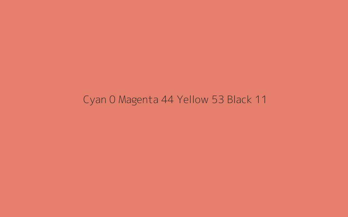 CMYK Color: Cyan 0 Magenta 44 Yellow 53 Black 11 CMYK name: Terra cotta CMYK Color: Cyan 0 Magenta 44 Yellow 53 Black 11 CMYK name: Terra cotta