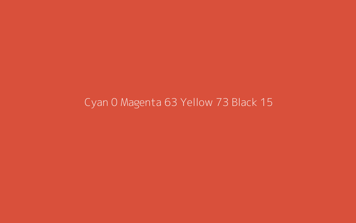 CMYK Color: Cyan 0 Magenta 63 Yellow 73 Black 15 CMYK name: Vermilion CMYK Color: Cyan 0 Magenta 63 Yellow 73 Black 15 CMYK name: Vermilion