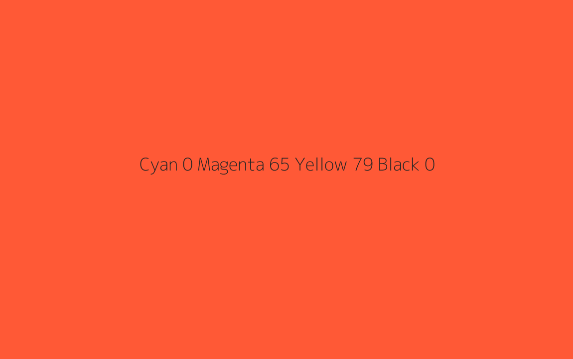 CMYK Color: Cyan 0 Magenta 65 Yellow 79 Black 0 CMYK name: Portland orange CMYK Color: Cyan 0 Magenta 65 Yellow 79 Black 0 CMYK name: Portland orange