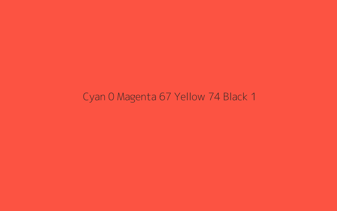CMYK Color: Cyan 0 Magenta 67 Yellow 74 Black 1 CMYK name: Ogre odor CMYK Color: Cyan 0 Magenta 67 Yellow 74 Black 1 CMYK name: Ogre odor