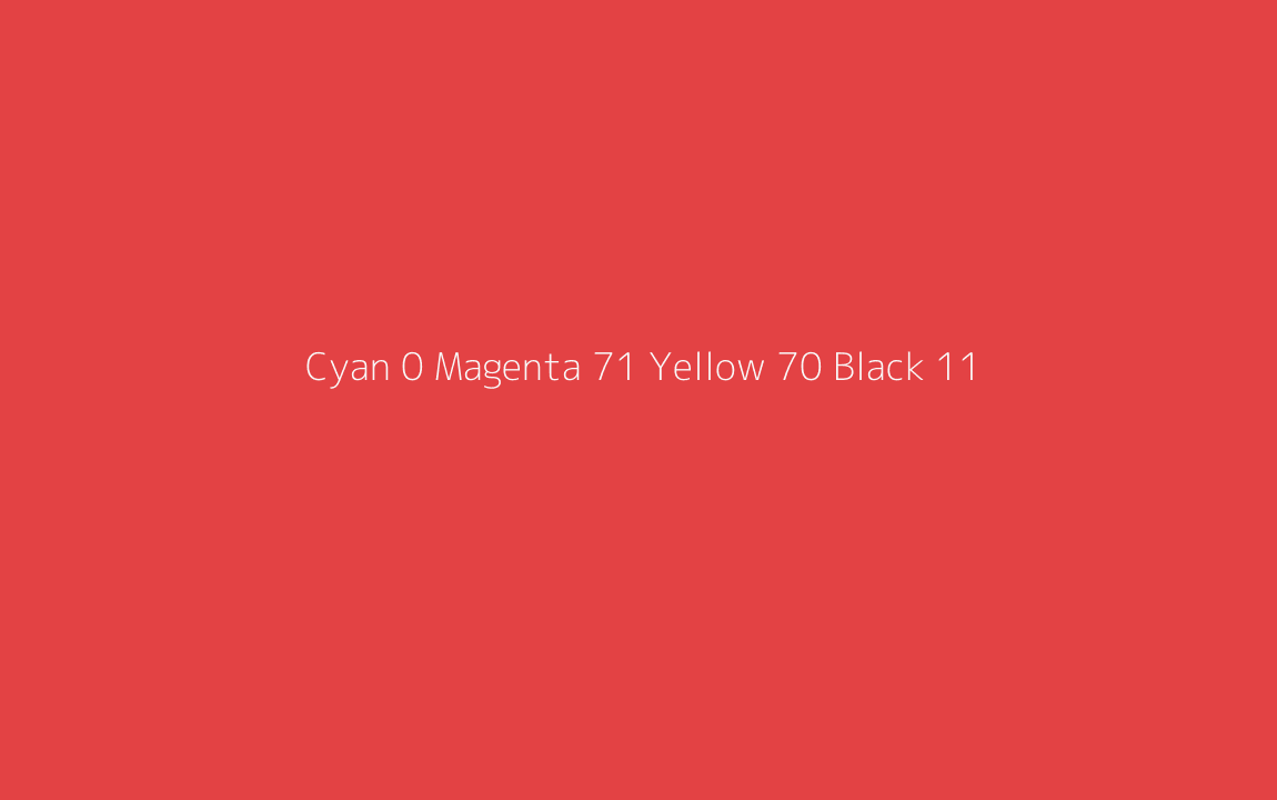 CMYK Color: Cyan 0 Magenta 71 Yellow 70 Black 11 CMYK name: Madder lake deep CMYK Color: Cyan 0 Magenta 71 Yellow 70 Black 11 CMYK name: Madder lake deep