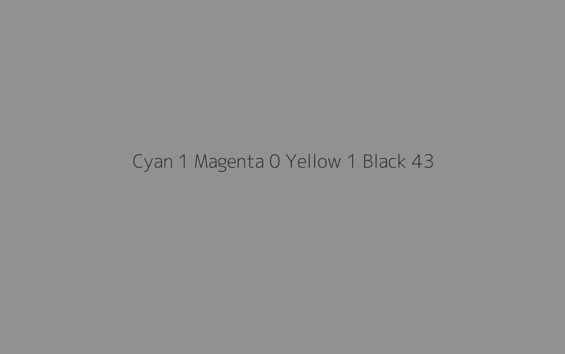CMYK Color: Cyan 1 Magenta 0 Yellow 1 Black 43 CMYK name: Gannet grey CMYK Color: Cyan 1 Magenta 0 Yellow 1 Black 43 CMYK name: Gannet grey