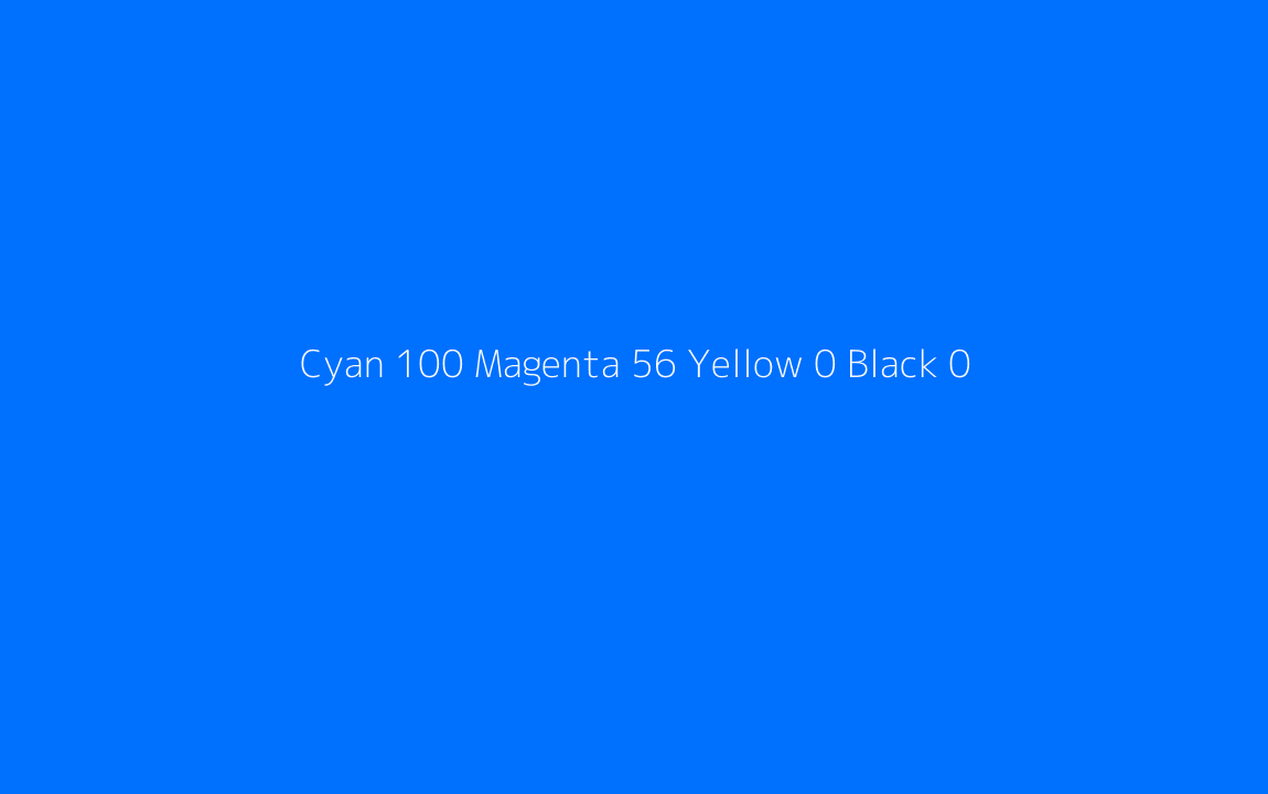 CMYK Color: Cyan 100 Magenta 56 Yellow 0 Black 0 CMYK name: Brandeis blue CMYK Color: Cyan 100 Magenta 56 Yellow 0 Black 0 CMYK name: Brandeis blue