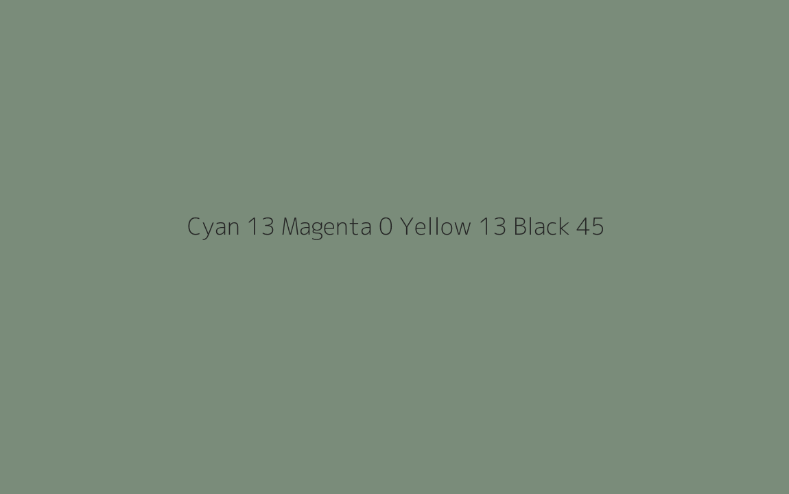 CMYK Color: Cyan 13 Magenta 0 Yellow 13 Black 45 CMYK name: Dark sea green CMYK Color: Cyan 13 Magenta 0 Yellow 13 Black 45 CMYK name: Dark sea green