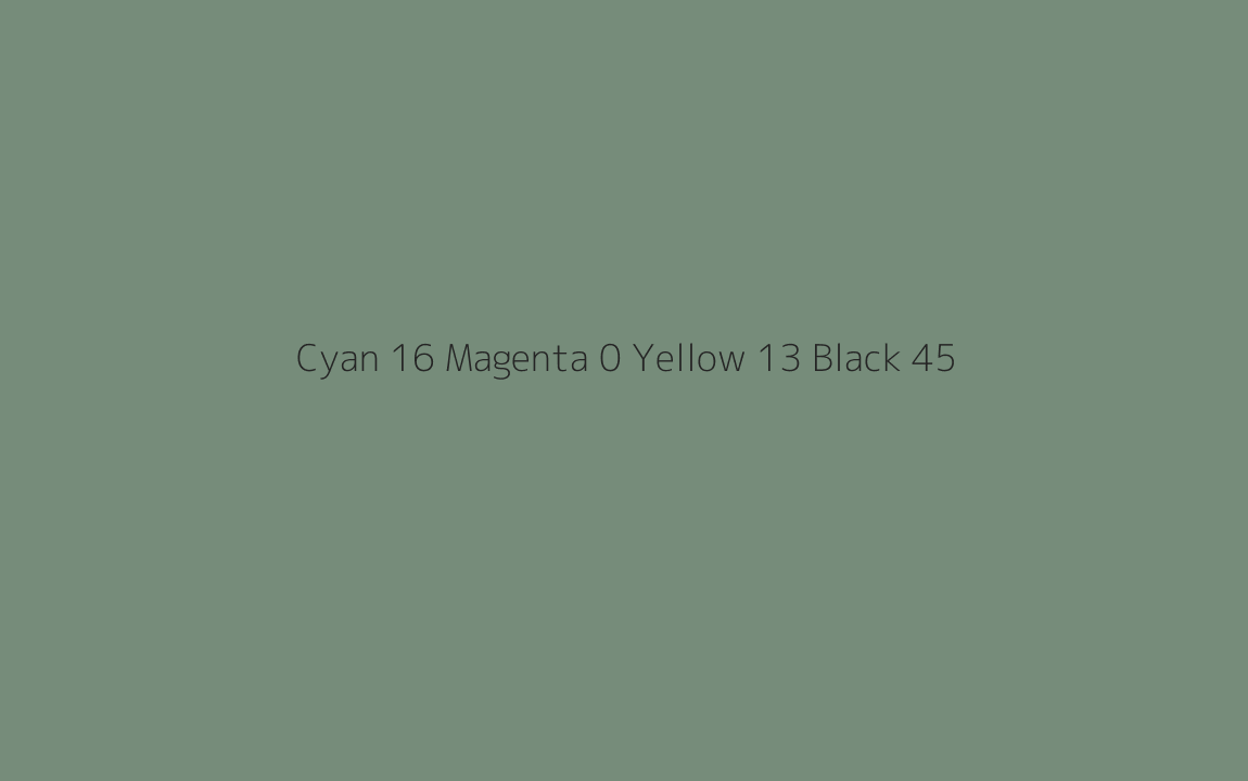 CMYK Color: Cyan 16 Magenta 0 Yellow 13 Black 45 CMYK name: Slate green CMYK Color: Cyan 16 Magenta 0 Yellow 13 Black 45 CMYK name: Slate green
