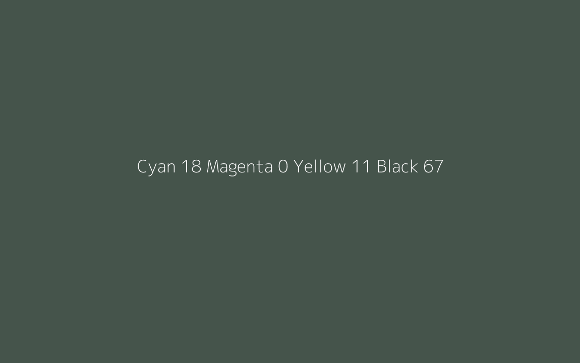 CMYK Color: Cyan 18 Magenta 0 Yellow 11 Black 67 CMYK name: Kaitoke green CMYK Color: Cyan 18 Magenta 0 Yellow 11 Black 67 CMYK name: Kaitoke green