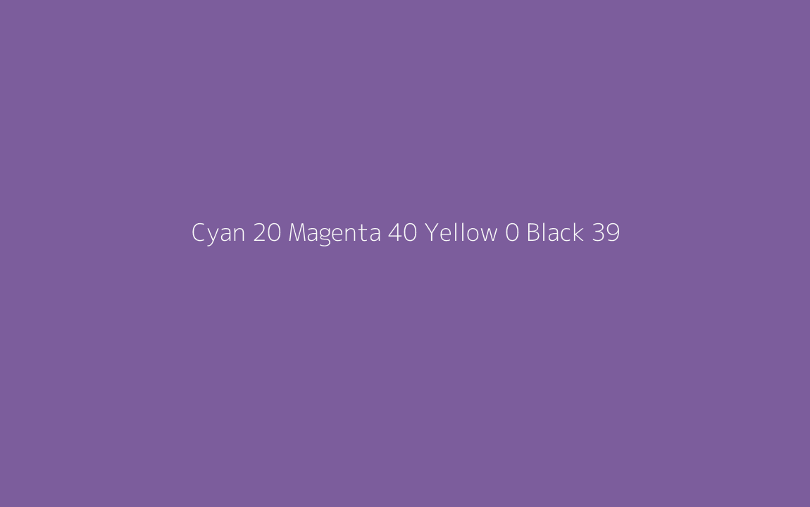 CMYK Color: Cyan 20 Magenta 40 Yellow 0 Black 39 CMYK name: Purple heart CMYK Color: Cyan 20 Magenta 40 Yellow 0 Black 39 CMYK name: Purple heart