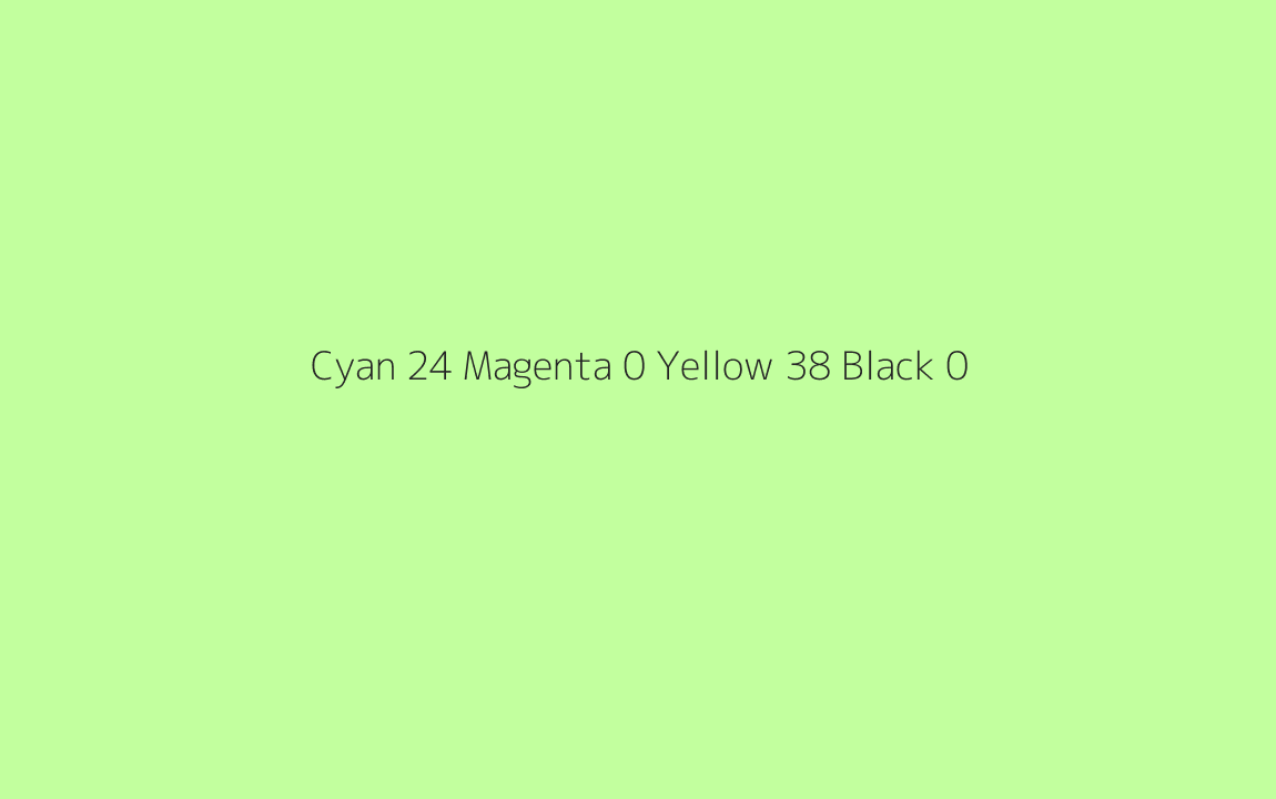 CMYK Color: Cyan 24 Magenta 0 Yellow 38 Black 0 CMYK name: Very light pistachio CMYK Color: Cyan 24 Magenta 0 Yellow 38 Black 0 CMYK name: Very light pistachio