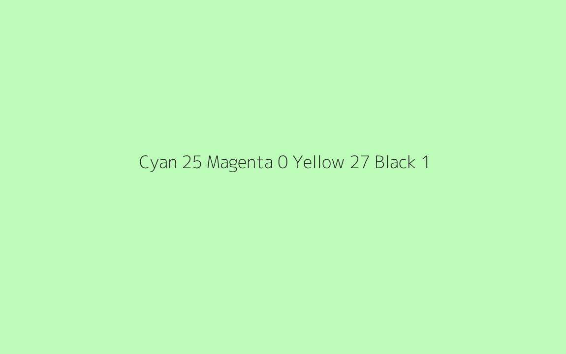 CMYK Color: Cyan 25 Magenta 0 Yellow 27 Black 1 CMYK name: Celadon CMYK Color: Cyan 25 Magenta 0 Yellow 27 Black 1 CMYK name: Celadon