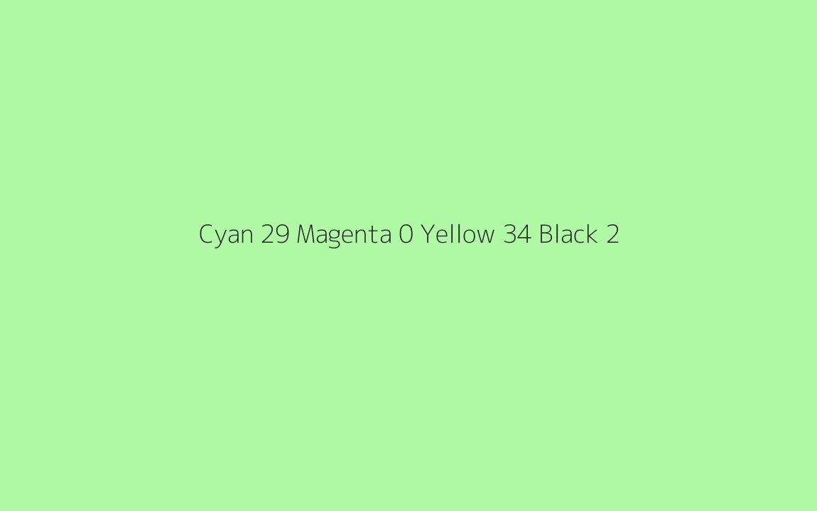 CMYK Color: Cyan 29 Magenta 0 Yellow 34 Black 2 CMYK name: Light pastel green CMYK Color: Cyan 29 Magenta 0 Yellow 34 Black 2 CMYK name: Light pastel green