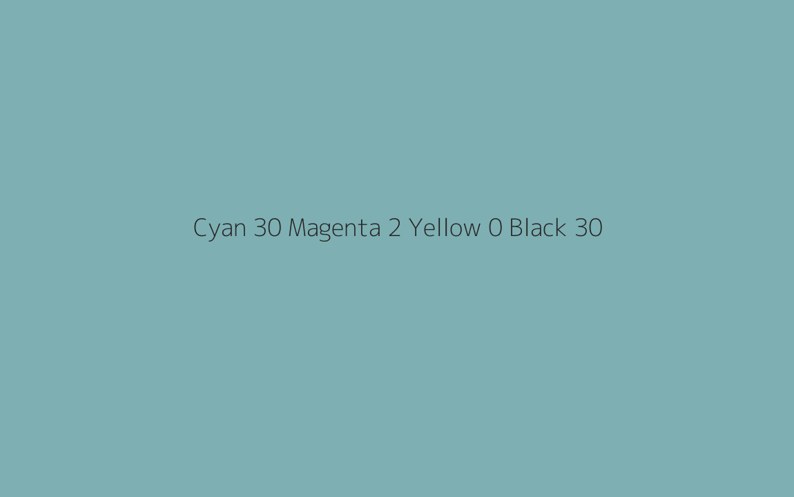 CMYK Color: Cyan 30 Magenta 2 Yellow 0 Black 30 CMYK name: Fountain blue CMYK Color: Cyan 30 Magenta 2 Yellow 0 Black 30 CMYK name: Fountain blue