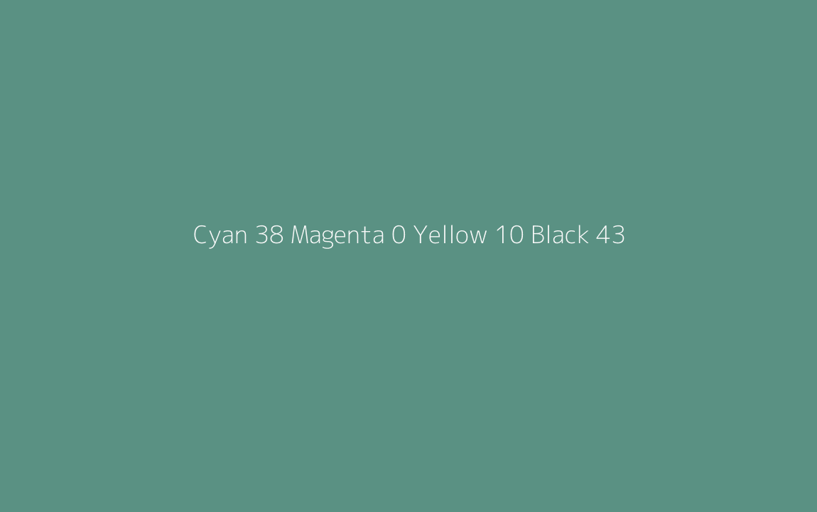 CMYK Color: Cyan 38 Magenta 0 Yellow 10 Black 43 CMYK name: Illuminating emerald CMYK Color: Cyan 38 Magenta 0 Yellow 10 Black 43 CMYK name: Illuminating emerald