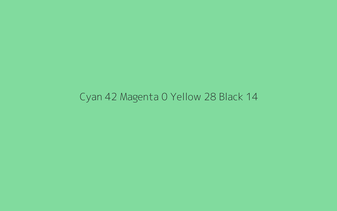 CMYK Color: Cyan 42 Magenta 0 Yellow 28 Black 14 CMYK name: Aquamarine