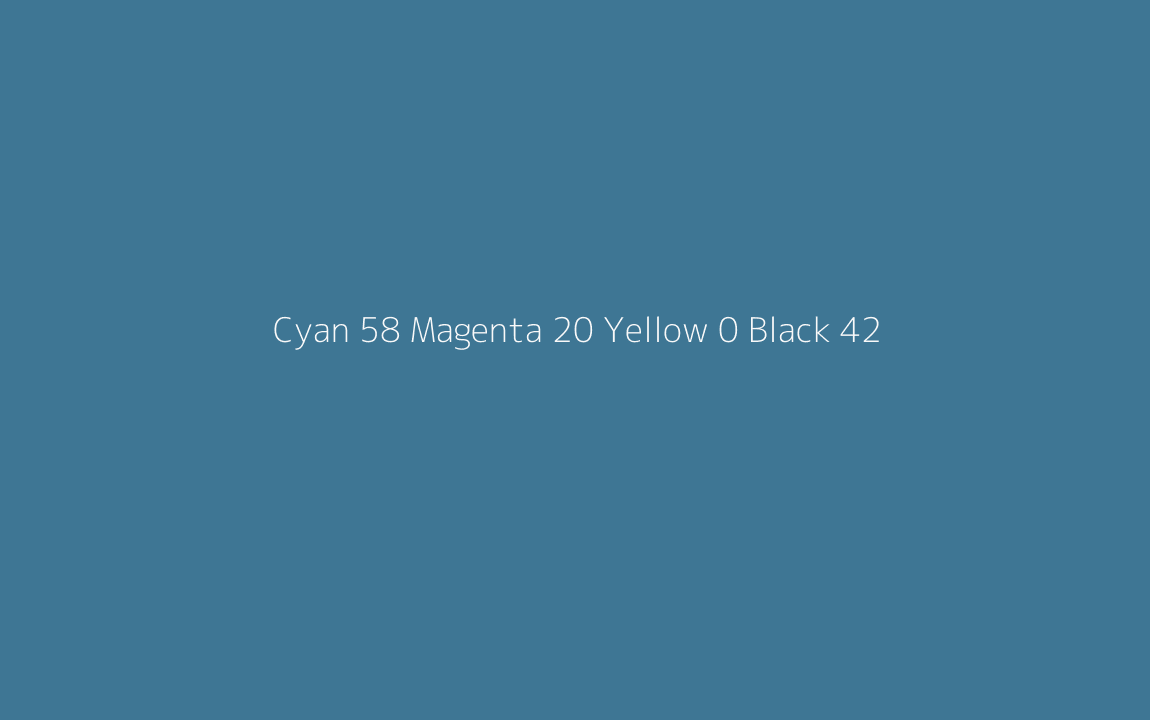CMYK Color: Cyan 58 Magenta 20 Yellow 0 Black 42 CMYK name: Bahama blue CMYK Color: Cyan 58 Magenta 20 Yellow 0 Black 42 CMYK name: Bahama blue