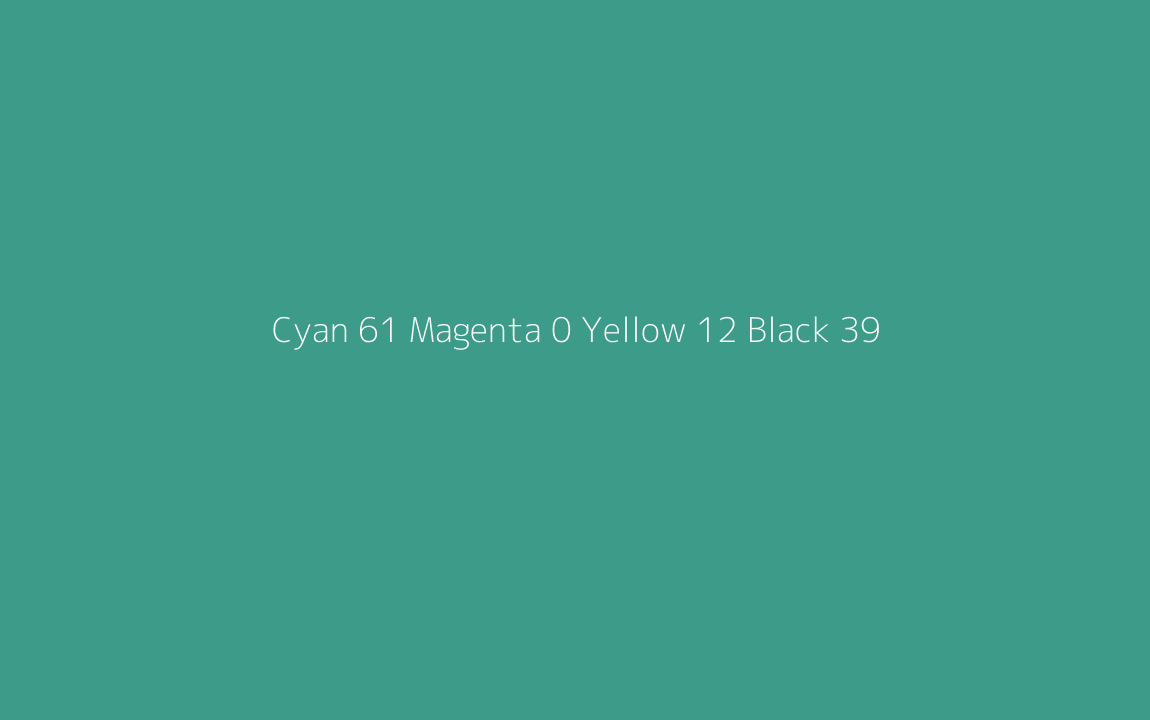 CMYK Color: Cyan 61 Magenta 0 Yellow 12 Black 39 CMYK name: Paolo veronese green CMYK Color: Cyan 61 Magenta 0 Yellow 12 Black 39 CMYK name: Paolo veronese green