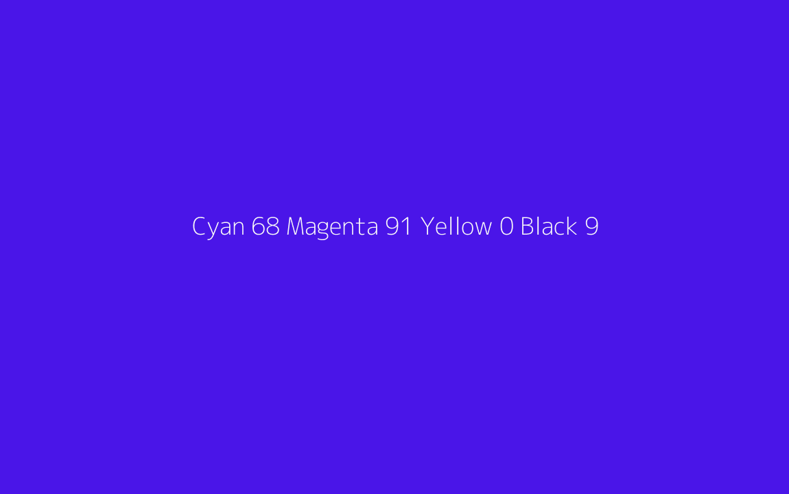 CMYK Color: Cyan 68 Magenta 91 Yellow 0 Black 9 CMYK name: Vivid indigo CMYK Color: Cyan 68 Magenta 91 Yellow 0 Black 9 CMYK name: Vivid indigo