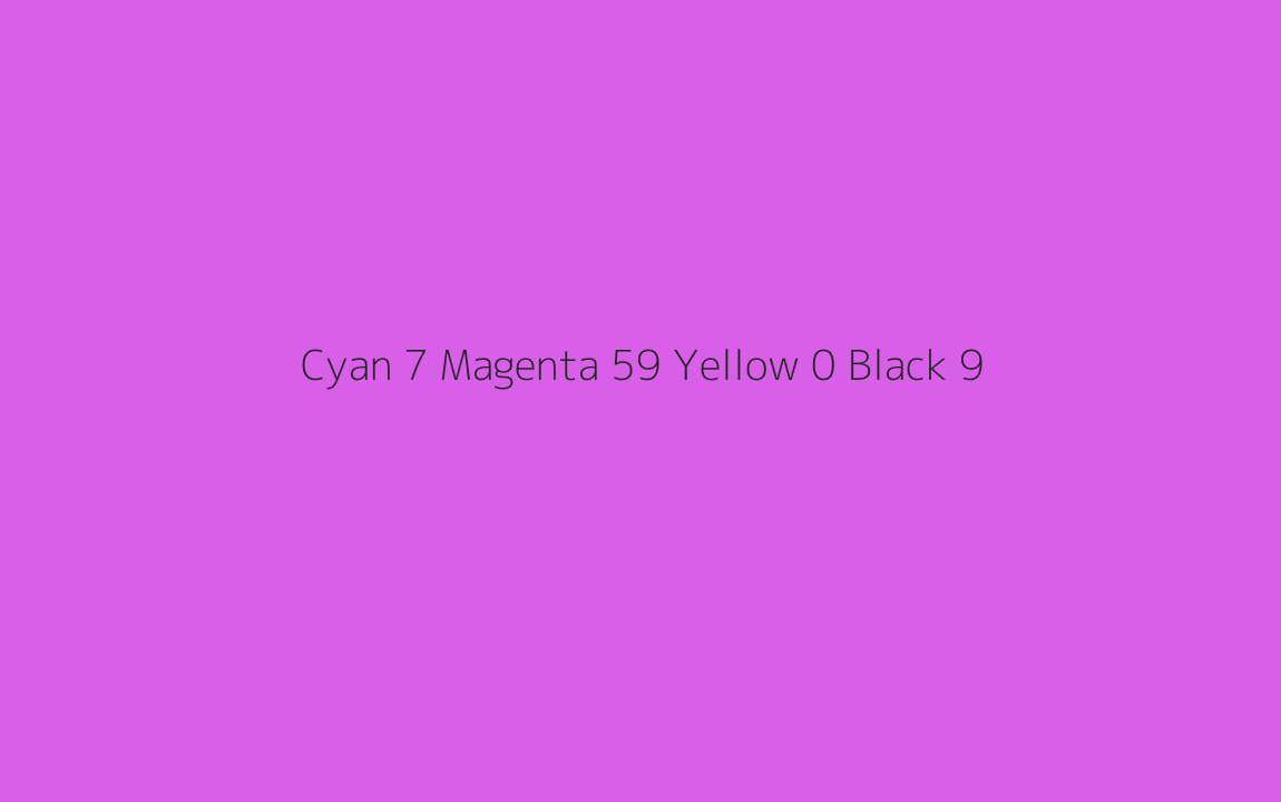 CMYK Color: Cyan 7 Magenta 59 Yellow 0 Black 9 CMYK name: Brilliant heliotrope CMYK Color: Cyan 7 Magenta 59 Yellow 0 Black 9 CMYK name: Brilliant heliotrope