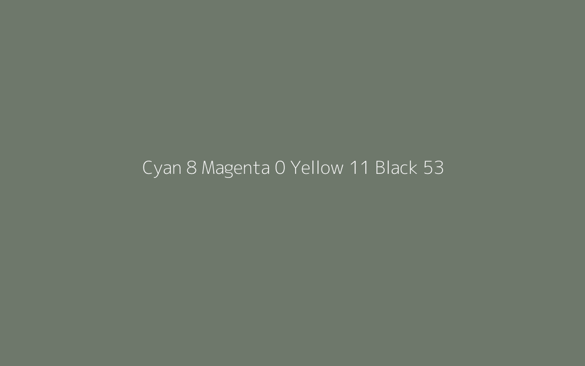 CMYK Color: Cyan 8 Magenta 0 Yellow 11 Black 53 CMYK name: Axolotl CMYK Color: Cyan 8 Magenta 0 Yellow 11 Black 53 CMYK name: Axolotl