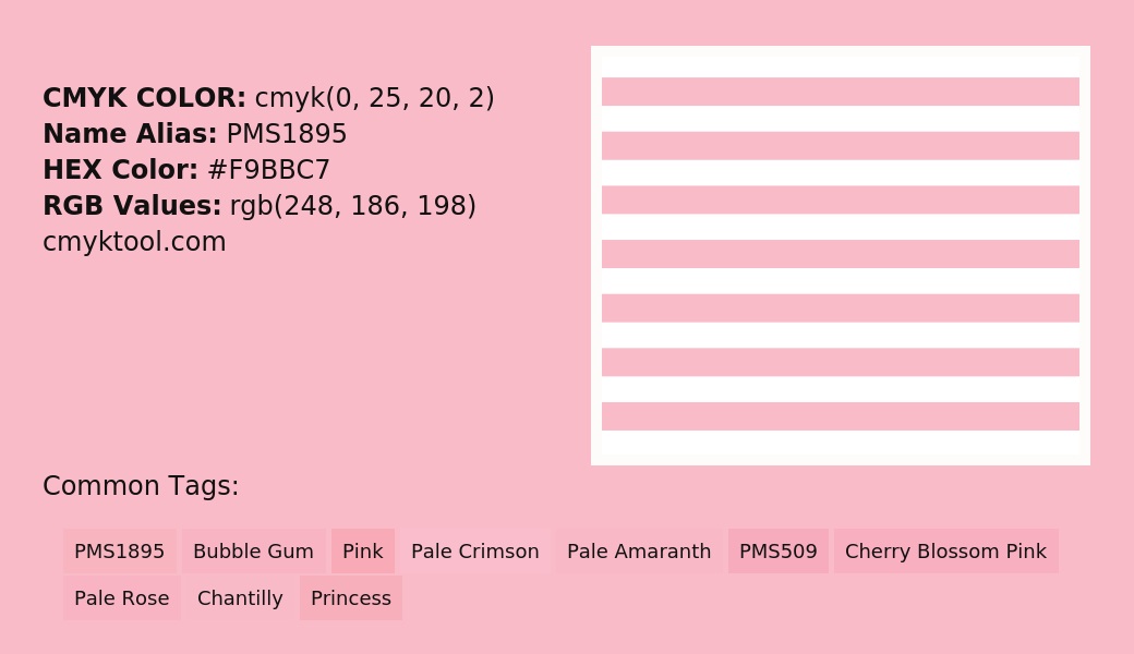 CMYK Color 0%, 25%, 20%, 2% is named PMS1895