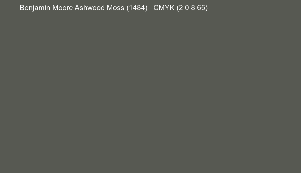 Color Benjamin Moore Ashwood Moss (1484) to CMYK (2 0 8 65) converter Color Benjamin Moore Ashwood Moss (1484) to CMYK (2 0 8 65) converter