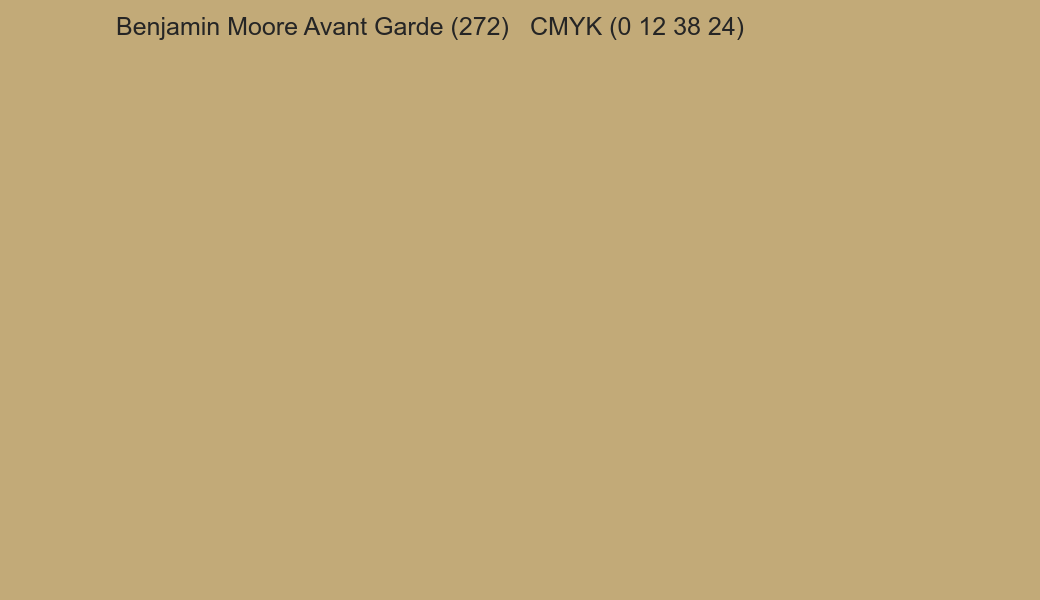 Color Benjamin Moore Avant Garde (272) to CMYK (0 12 38 24) converter Color Benjamin Moore Avant Garde (272) to CMYK (0 12 38 24) converter