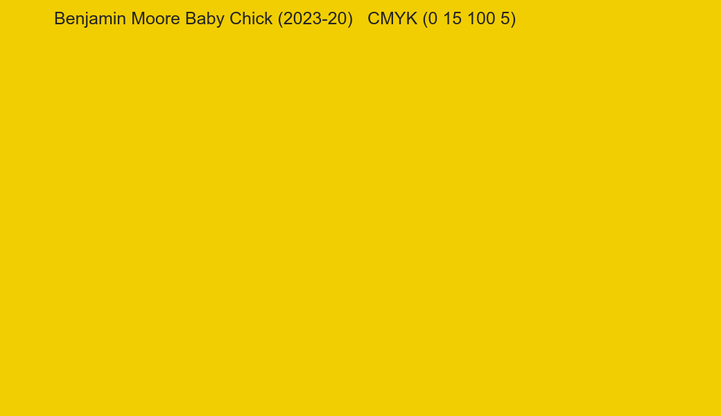 Color Benjamin Moore Baby Chick (2023-20) to CMYK (0 15 100 5) converter Color Benjamin Moore Baby Chick (2023-20) to CMYK (0 15 100 5) converter