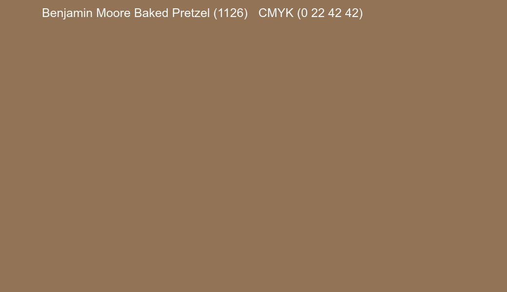 Color Benjamin Moore Baked Pretzel (1126) to CMYK (0 22 42 42) converter Color Benjamin Moore Baked Pretzel (1126) to CMYK (0 22 42 42) converter