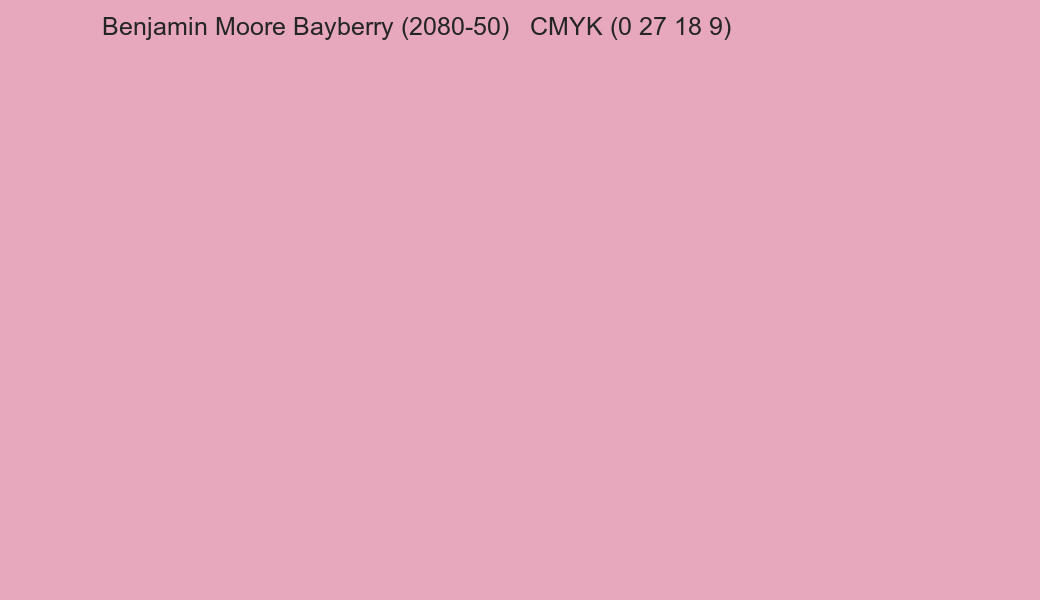 Color Benjamin Moore Bayberry (2080-50) to CMYK (0 27 18 9) converter Color Benjamin Moore Bayberry (2080-50) to CMYK (0 27 18 9) converter