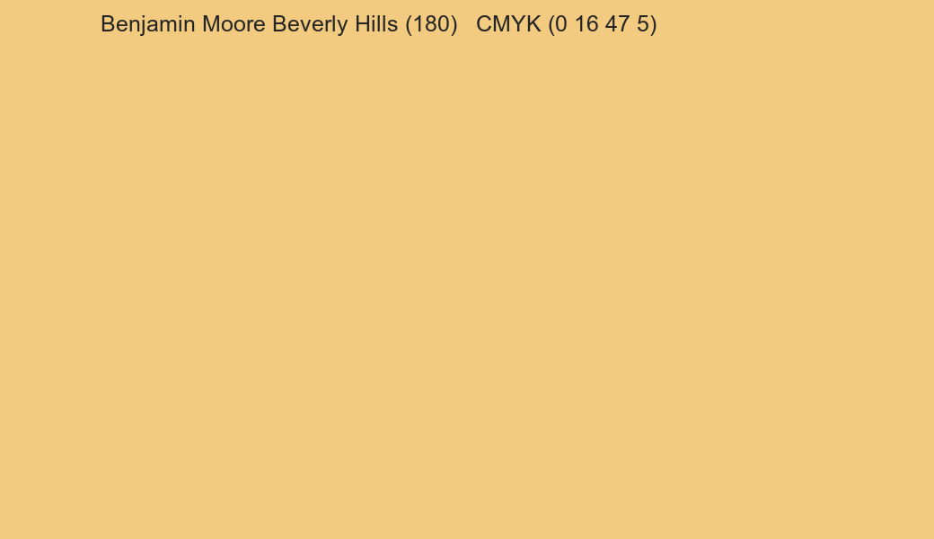 Color Benjamin Moore Beverly Hills (180) to CMYK (0 16 47 5) converter Color Benjamin Moore Beverly Hills (180) to CMYK (0 16 47 5) converter