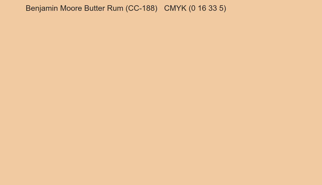 Color Benjamin Moore Butter Rum (CC-188) to CMYK (0 16 33 5) converter Color Benjamin Moore Butter Rum (CC-188) to CMYK (0 16 33 5) converter