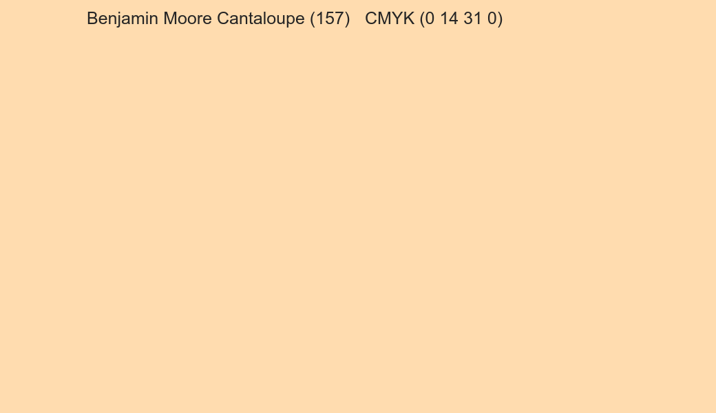 Color Benjamin Moore Cantaloupe (157) to CMYK (0 14 31 0) converter Color Benjamin Moore Cantaloupe (157) to CMYK (0 14 31 0) converter