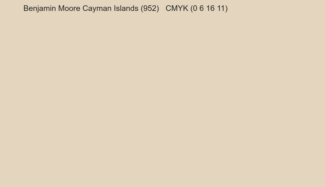 Color Benjamin Moore Cayman Islands (952) to CMYK (0 6 16 11) converter Color Benjamin Moore Cayman Islands (952) to CMYK (0 6 16 11) converter