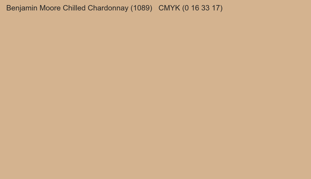 Color Benjamin Moore Chilled Chardonnay (1089) to CMYK (0 16 33 17) converter Color Benjamin Moore Chilled Chardonnay (1089) to CMYK (0 16 33 17) converter