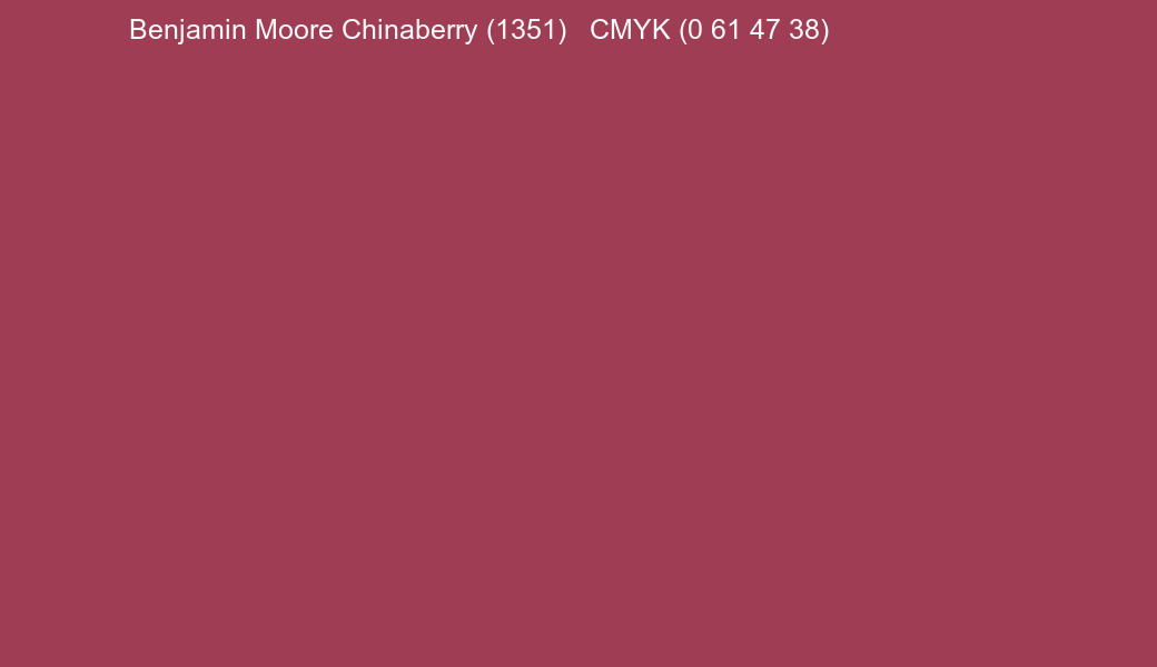 Color Benjamin Moore Chinaberry (1351) to CMYK (0 61 47 38) converter Color Benjamin Moore Chinaberry (1351) to CMYK (0 61 47 38) converter
