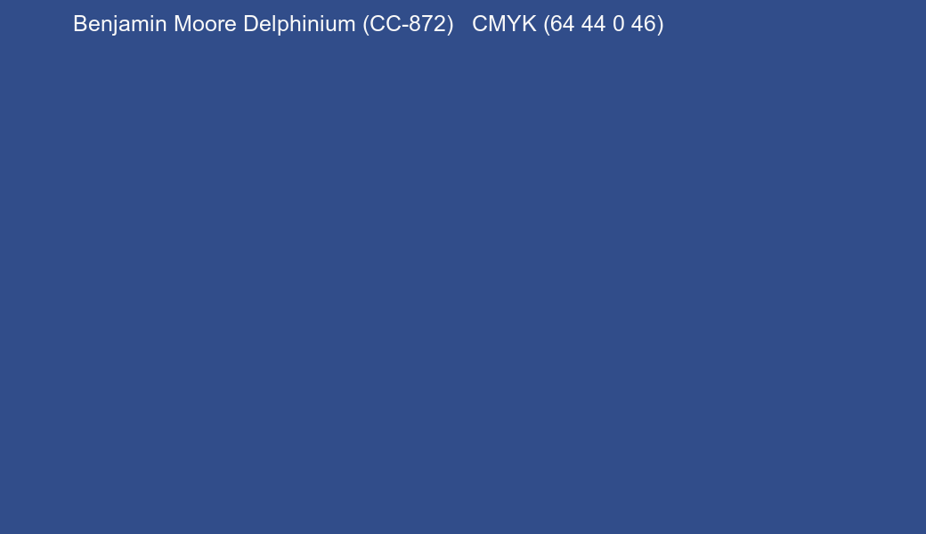 Color Benjamin Moore Delphinium (CC-872) to CMYK (64 44 0 46) converter Color Benjamin Moore Delphinium (CC-872) to CMYK (64 44 0 46) converter