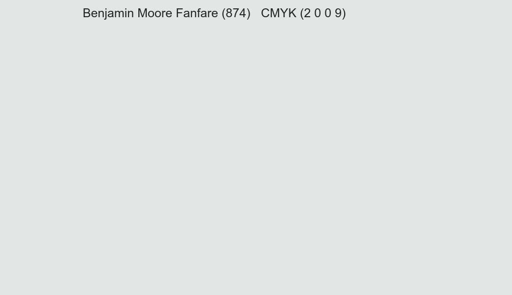 Color Benjamin Moore Fanfare (874) to CMYK (2 0 0 9) converter Color Benjamin Moore Fanfare (874) to CMYK (2 0 0 9) converter