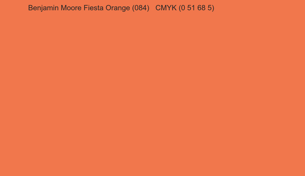 Color Benjamin Moore Fiesta Orange (084) to CMYK (0 51 68 5) converter Color Benjamin Moore Fiesta Orange (084) to CMYK (0 51 68 5) converter