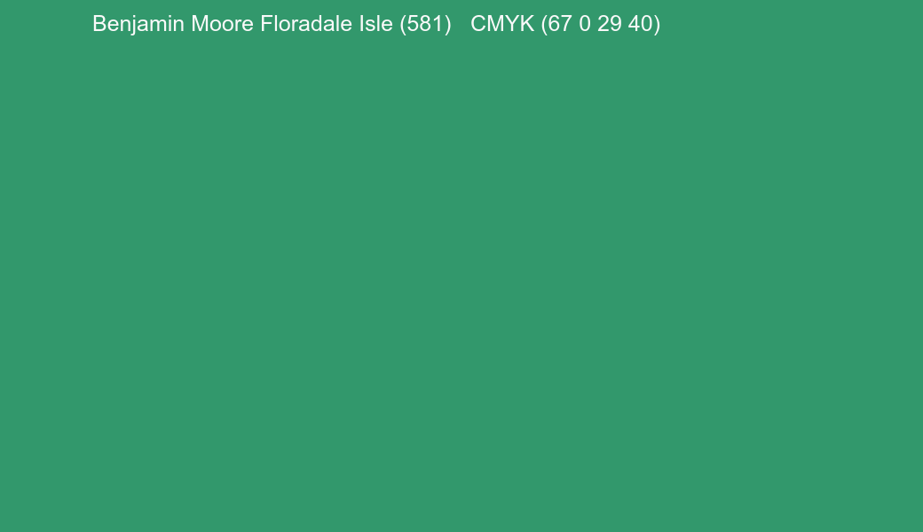 Color Benjamin Moore Floradale Isle (581) to CMYK (67 0 29 40) converter Color Benjamin Moore Floradale Isle (581) to CMYK (67 0 29 40) converter