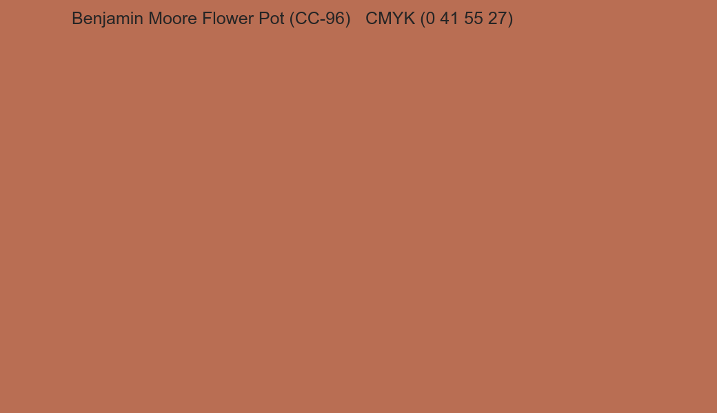 Color Benjamin Moore Flower Pot (CC-96) to CMYK (0 41 55 27) converter Color Benjamin Moore Flower Pot (CC-96) to CMYK (0 41 55 27) converter