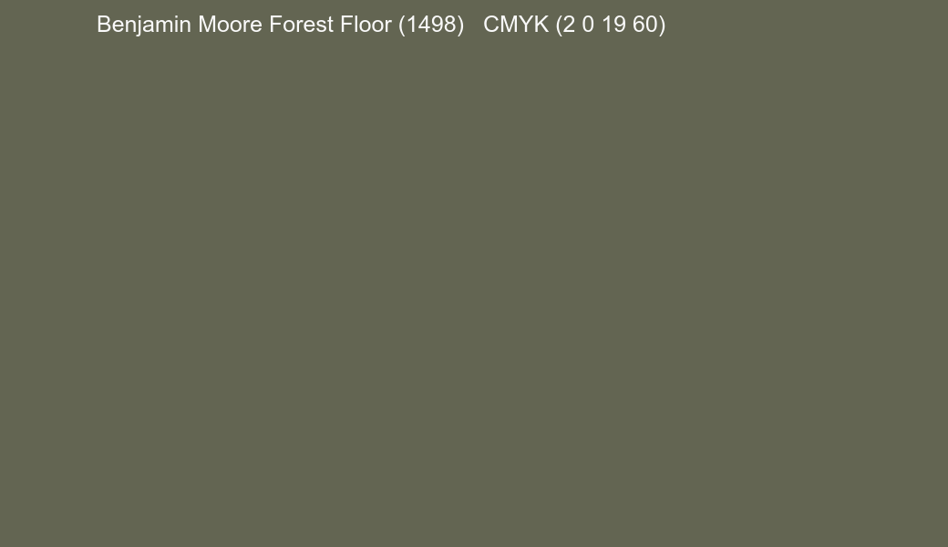 Color Benjamin Moore Forest Floor (1498) to CMYK (2 0 19 60) converter Color Benjamin Moore Forest Floor (1498) to CMYK (2 0 19 60) converter