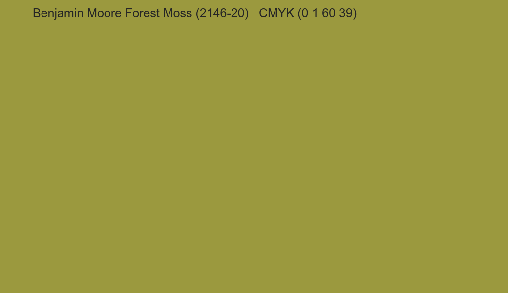 Color Benjamin Moore Forest Moss (2146-20) to CMYK (0 1 60 39) converter Color Benjamin Moore Forest Moss (2146-20) to CMYK (0 1 60 39) converter
